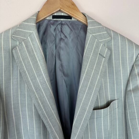 Gray Striped Men's Blazer - Picture 4 of 13
